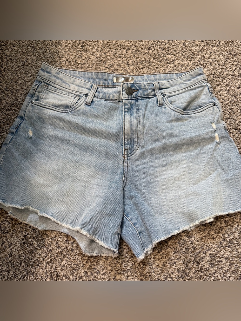 Women’s Kut from the Kloth Light Blue Distressed High-Rise Denim Shorts size 8